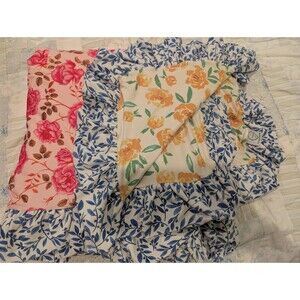 Little Boe Pink and Yellow Floral Blanket with ruffle trim, super soft stretchy